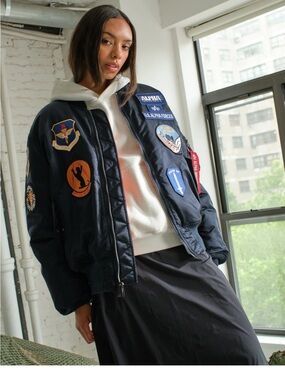 Alpha Industries Orange Lined Bomber Jacket
